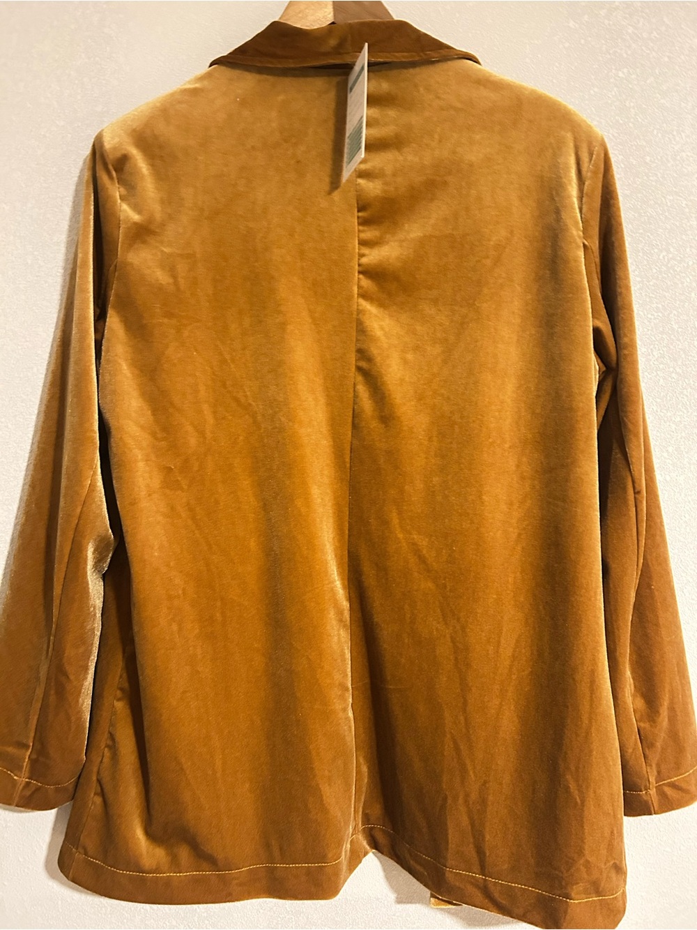 Women's Yellow Velvet Blazer Jacket Size Large New - Picture 7 of 10
